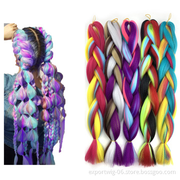 Candy Color 24 inch Braiding Hair 100 g Jumbo Braids Synthetic Hair Extensions Braiding Hair Colorful
